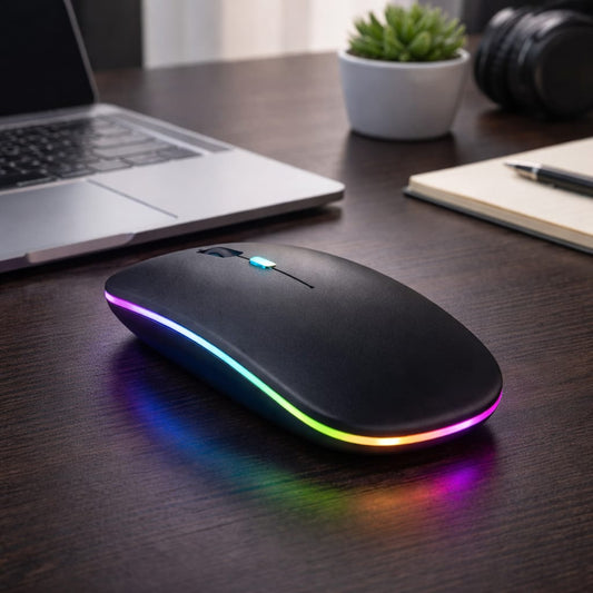 Silent RGB Wireless Mouse – Ultimate Comfort Meets Futuristic Style!