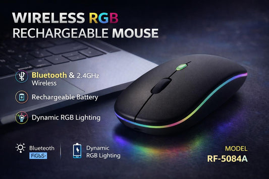Silent RGB Wireless Mouse – Ultimate Comfort Meets Futuristic Style!