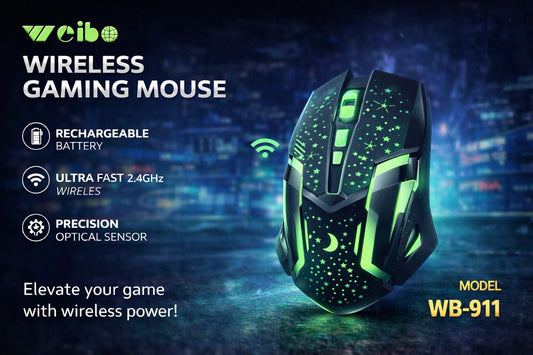 Weibo WB-911II – Wireless Gaming Mouse with Epic RGB Glow!